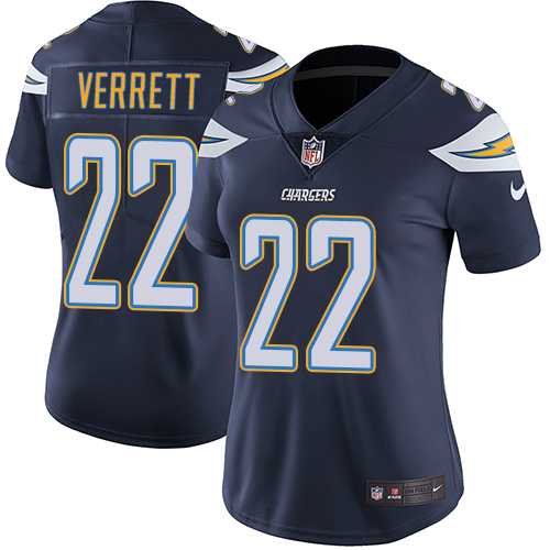 Women's Los Angeles Chargers #22 Jason Verrett Navy Blue Team Color Stitched NFL Vapor Untouchable Limited Jersey