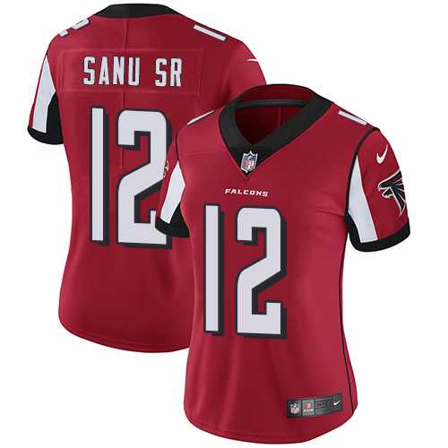 Women's Nike Atlanta Falcons #12 Mohamed Sanu Sr Red Team Color Stitched NFL Vapor Untouchable Limited Jersey