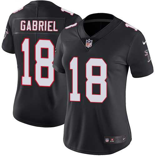 Women's Nike Atlanta Falcons #18 Taylor Gabriel Black Alternate Stitched NFL Vapor Untouchable Limited Jersey