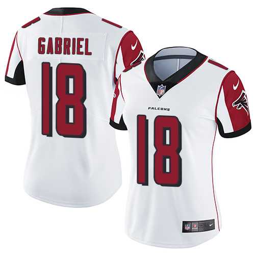 Women's Nike Atlanta Falcons #18 Taylor Gabriel White Stitched NFL Vapor Untouchable Limited Jersey