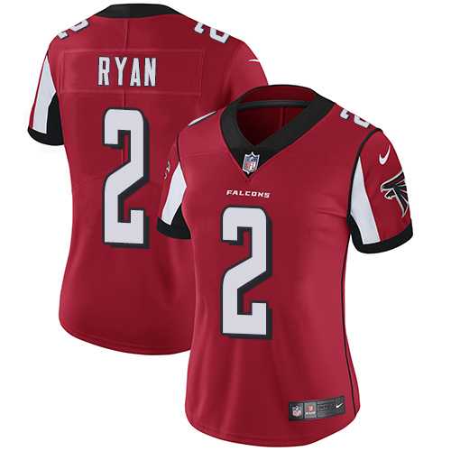 Women's Nike Atlanta Falcons #2 Matt Ryan Red Team Color Stitched NFL Vapor Untouchable Limited Jersey