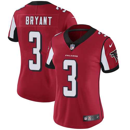 Women's Nike Atlanta Falcons #3 Matt Bryant Red Team Color Stitched NFL Vapor Untouchable Limited Jersey