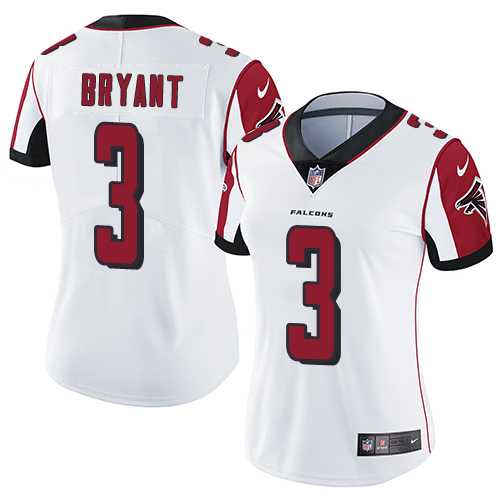 Women's Nike Atlanta Falcons #3 Matt Bryant White Stitched NFL Vapor Untouchable Limited Jersey