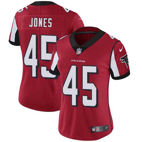 Women's Nike Atlanta Falcons #45 Deion Jones Red Team Color Stitched NFL Vapor Untouchable Limited Jersey