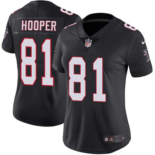 Women's Nike Atlanta Falcons #81 Austin Hooper Black Alternate Stitched NFL Vapor Untouchable Limited Jersey