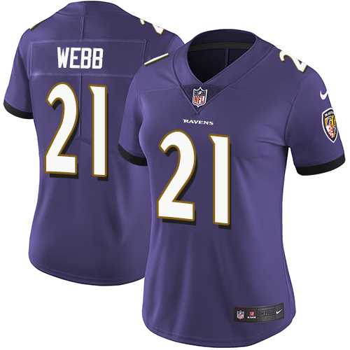 Women's Nike Baltimore Ravens #21 Lardarius Webb Purple Team Color Stitched NFL Vapor Untouchable Limited Jersey