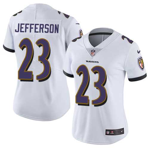 Women's Nike Baltimore Ravens #23 Tony Jefferson White Stitched NFL Vapor Untouchable Limited Jersey