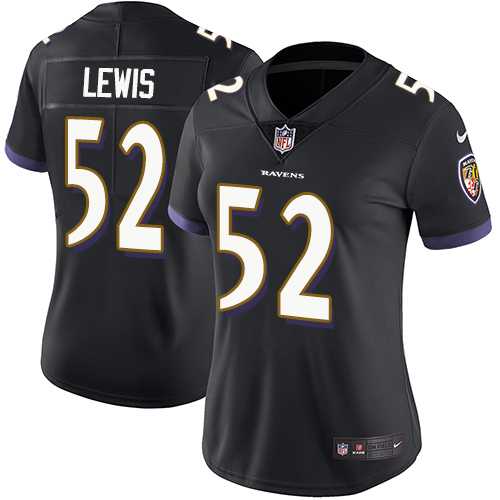 Women's Nike Baltimore Ravens #52 Ray Lewis Black Alternate Stitched NFL Vapor Untouchable Limited Jersey
