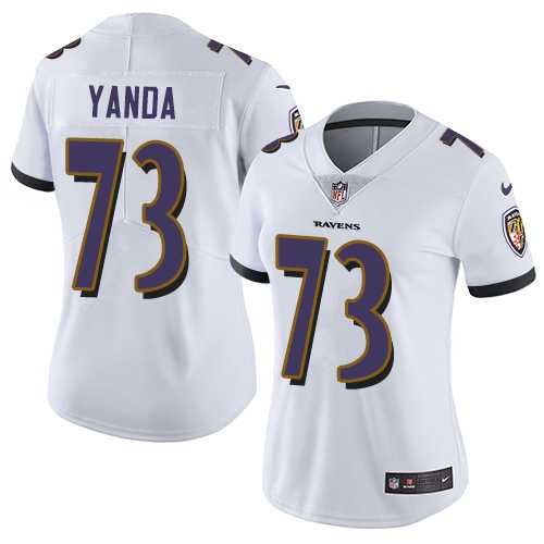 Women's Nike Baltimore Ravens #73 Marshal Yanda White Stitched NFL Vapor Untouchable Limited Jersey