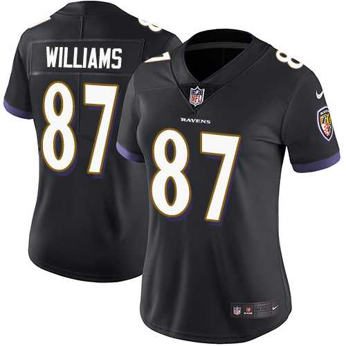 Women's Nike Baltimore Ravens #87 Maxx Williams Black Alternate Stitched NFL Vapor Untouchable Limited Jersey