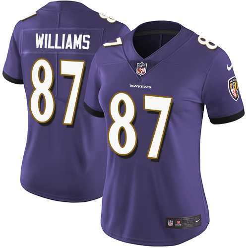 Women's Nike Baltimore Ravens #87 Maxx Williams Purple Team Color Stitched NFL Vapor Untouchable Limited Jersey