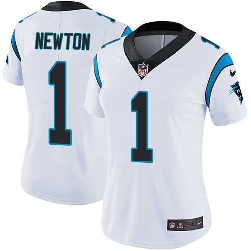 Women's Nike Carolina Panthers #1 Cam Newton White Stitched NFL Vapor Untouchable Limited Jersey