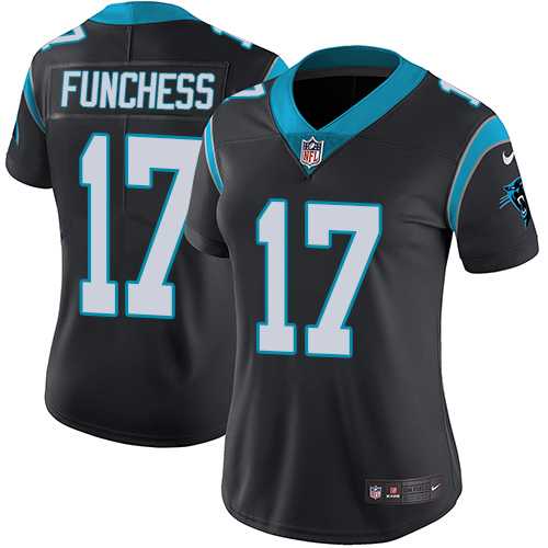 Women's Nike Carolina Panthers #17 Devin Funchess Black Team Color Stitched NFL Vapor Untouchable Limited Jersey