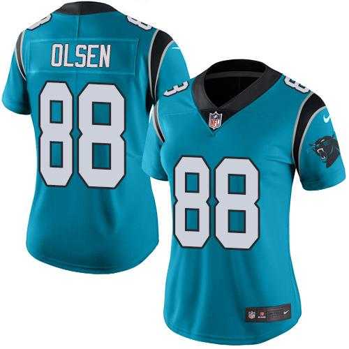 Women's Nike Carolina Panthers #88 Greg Olsen Blue Alternate Stitched NFL Vapor Untouchable Limited Jersey