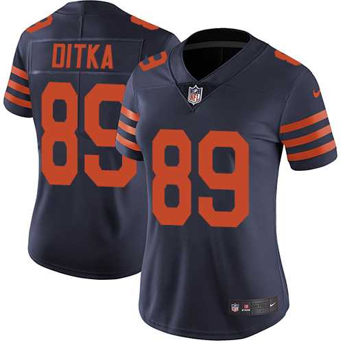 Women's Nike Chicago Bears #89 Mike Ditka Navy Blue Alternate Stitched NFL Vapor Untouchable Limited Jersey