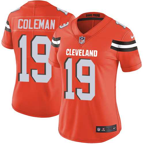 Women's Nike Cleveland Browns #19 Corey Coleman Orange Alternate Stitched NFL Vapor Untouchable Limited Jersey