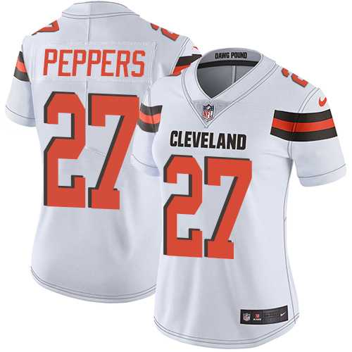 Women's Nike Cleveland Browns #27 Jabrill Peppers White Stitched NFL Vapor Untouchable Limited Jersey