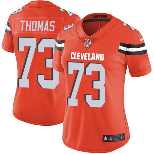 Women's Nike Cleveland Browns #73 Joe Thomas Orange Alternate Stitched NFL Vapor Untouchable Limited Jersey