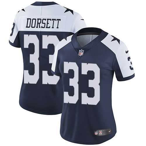 Women's Nike Dallas Cowboys #33 Tony Dorsett Navy Blue Thanksgiving Stitched NFL Vapor Untouchable Limited Throwback Jersey