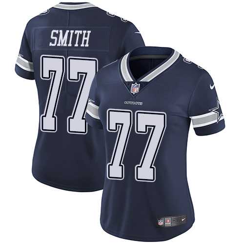 Women's Nike Dallas Cowboys #77 Tyron Smith Navy Blue Team Color Stitched NFL Vapor Untouchable Limited Jersey