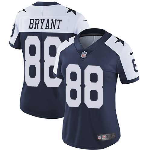 Women's Nike Dallas Cowboys #88 Dez Bryant Navy Blue Thanksgiving Stitched NFL Vapor Untouchable Limited Throwback Jersey
