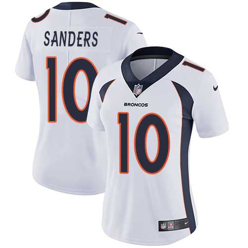 Women's Nike Denver Broncos #10 Emmanuel Sanders White Stitched NFL Vapor Untouchable Limited Jersey