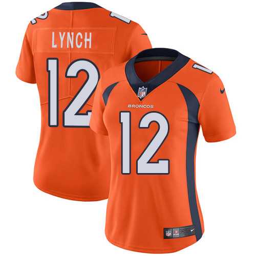 Women's Nike Denver Broncos #12 Paxton Lynch Orange Team Color Stitched NFL Vapor Untouchable Limited Jersey