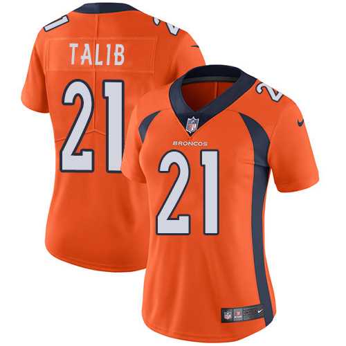Women's Nike Denver Broncos #21 Aqib Talib Orange Team Color Stitched NFL Vapor Untouchable Limited Jersey