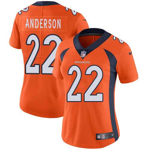 Women's Nike Denver Broncos #22 C.J. Anderson Orange Team Color Stitched NFL Vapor Untouchable Limited Jersey