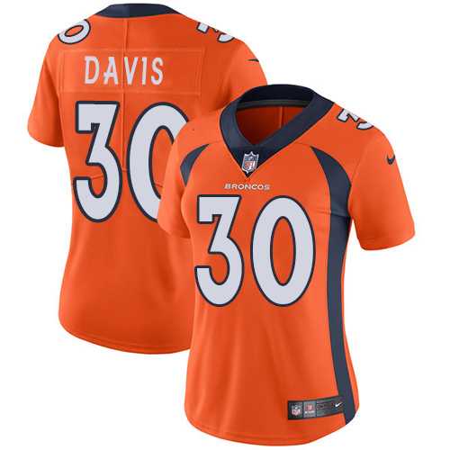 Women's Nike Denver Broncos #30 Terrell Davis Orange Team Color Stitched NFL Vapor Untouchable Limited Jersey