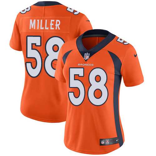 Women's Nike Denver Broncos #58 Von Miller Orange Team ColorStitched NFL Vapor Untouchable Limited Jersey