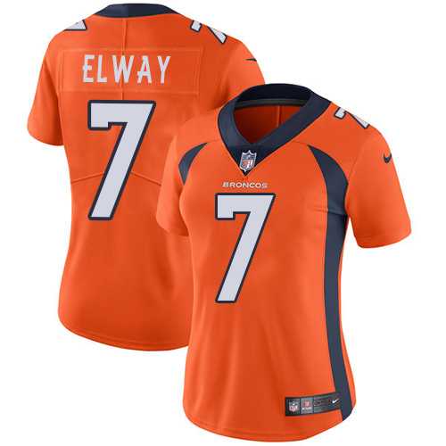 Women's Nike Denver Broncos #7 John Elway Orange Team ColorStitched NFL Vapor Untouchable Limited Jersey