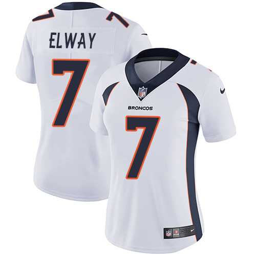 Women's Nike Denver Broncos #7 John Elway White Stitched NFL Vapor Untouchable Limited Jersey