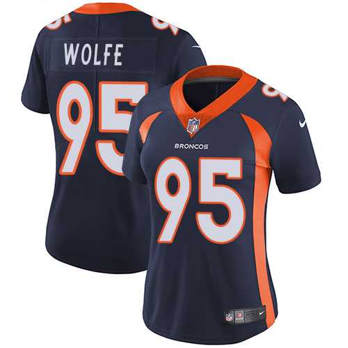 Women's Nike Denver Broncos #95 Derek Wolfe Blue Alternate Stitched NFL Vapor Untouchable Limited Jersey