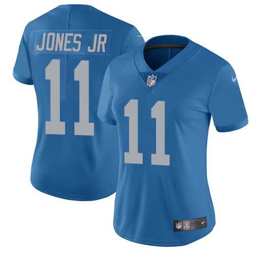 Women's Nike Detroit Lions #11 Marvin Jones Jr Blue Throwback Stitched NFL Vapor Untouchable Limited Jersey