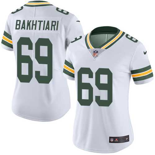 Women's Nike Green Bay Packers #69 David Bakhtiari White Stitched NFL Vapor Untouchable Limited Jersey