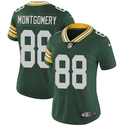 Women's Nike Green Bay Packers #88 Ty Montgomery Green Team Color Stitched NFL Vapor Untouchable Limited Jersey