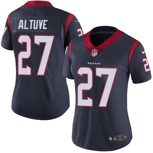 Women's Nike Houston Texans #27 Jose Altuve Navy Blue Team Color Stitched NFL Vapor Untouchable Limited Jersey