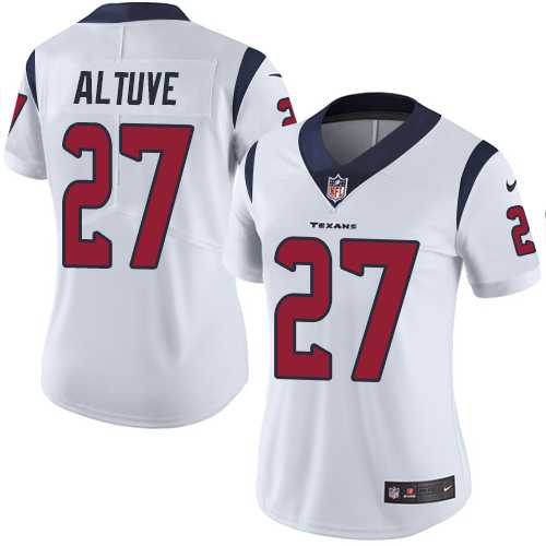 Women's Nike Houston Texans #27 Jose Altuve White Stitched NFL Vapor Untouchable Limited Jersey