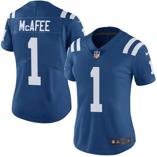 Women's Nike Indianapolis Colts #1 Pat McAfee Royal Blue Team Color Stitched NFL Vapor Untouchable Limited Jersey