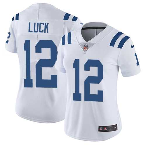 Women's Nike Indianapolis Colts #12 Andrew Luck White Stitched NFL Vapor Untouchable Limited Jersey