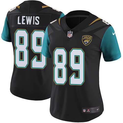 Women's Nike Jacksonville Jaguars #89 Marcedes Lewis Black Alternate Stitched NFL Vapor Untouchable Limited Jersey