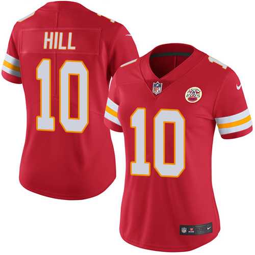 Women's Nike Kansas City Chiefs #10 Tyreek Hill Red Team Color Stitched NFL Vapor Untouchable Limited Jersey