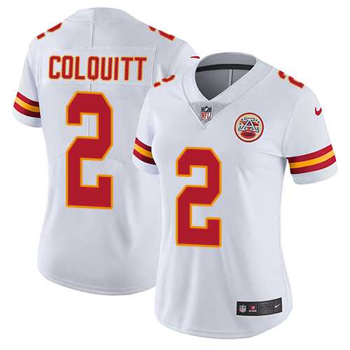 Women's Nike Kansas City Chiefs #2 Dustin Colquitt White Stitched NFL Vapor Untouchable Limited Jersey