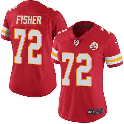 Women's Nike Kansas City Chiefs #72 Eric Fisher Red Team Color Stitched NFL Vapor Untouchable Limited Jersey
