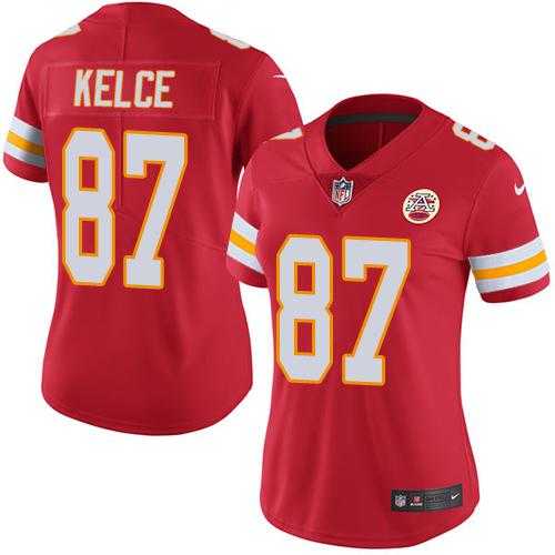 Women's Nike Kansas City Chiefs #87 Travis Kelce Red Team Color Stitched NFL Vapor Untouchable Limited Jersey