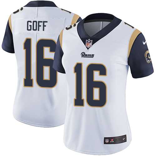 Women's Nike Los Angeles Rams #16 Jared Goff White Stitched NFL Vapor Untouchable Limited Jersey