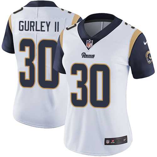 Women's Nike Los Angeles Rams #30 Todd Gurley II White Stitched NFL Vapor Untouchable Limited Jersey