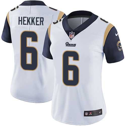 Women's Nike Los Angeles Rams #6 Johnny Hekker White Stitched NFL Vapor Untouchable Limited Jersey