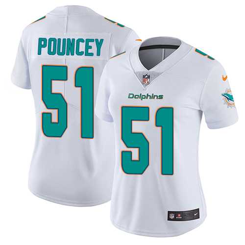 Women's Nike Miami Dolphins #51 Mike Pouncey White Stitched NFL Vapor Untouchable Limited Jersey